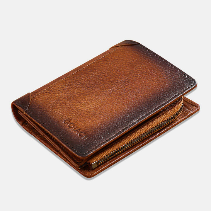 RFID-Diebstahlsichere Retro-Geldbörse aus Leder