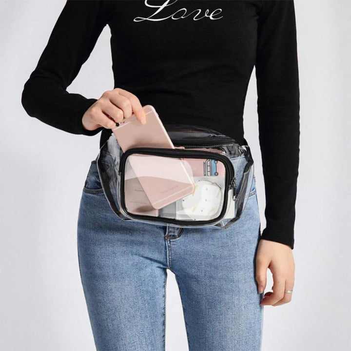 Gürteltasche für Damen, zum Laufen im Freien, Fitness, wasserdichte PVC-Tasche