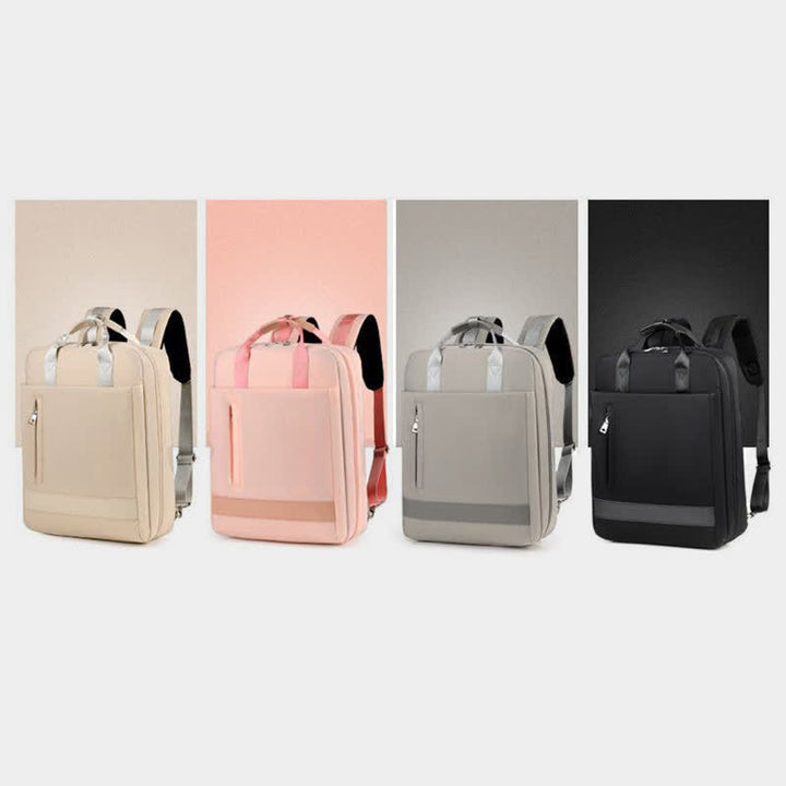 15,6“ Laptop-Rucksack Multifunktionaler Patchwork-Rucksack mit USB-Ladeanschluss