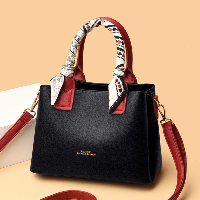 Elegante Handtasche für Damen, abnehmbarer Seidengriff, Umhängetasche für Damen