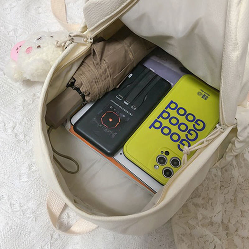 Rucksack für Damen, lässig, cool, solides Nylon, Schul-Umhängetasche