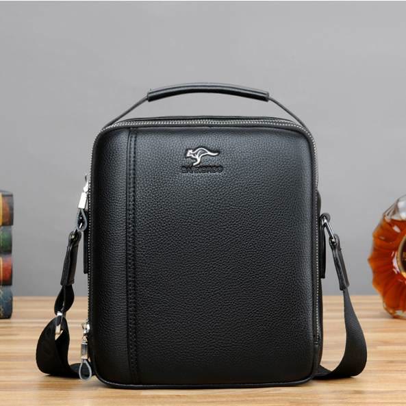 Messenger Bag für Herren aus PU-Leder, minimalistische Business-Umhängetasche