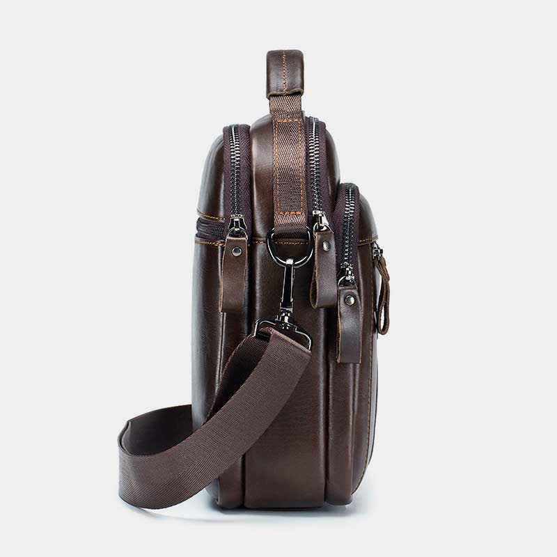 Kleine Umhängetasche aus echtem Leder mit mehreren Taschen, Schultertasche, Reisetragetasche