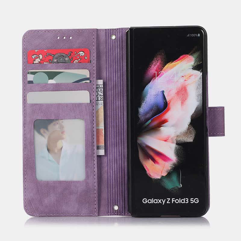 Brieftaschenhülle für Galaxy Z Fold 5/4/3 mit S-Pen-Halter und Umhängegurt