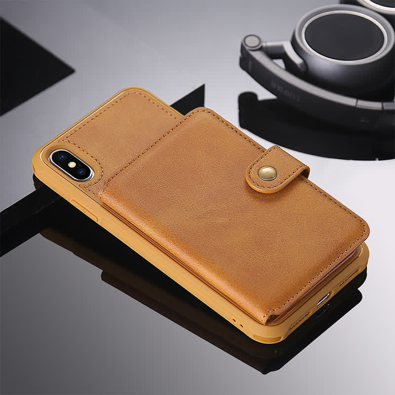 Leder-Brieftaschenhülle mit mehreren Steckplätzen für iPhone Samsung