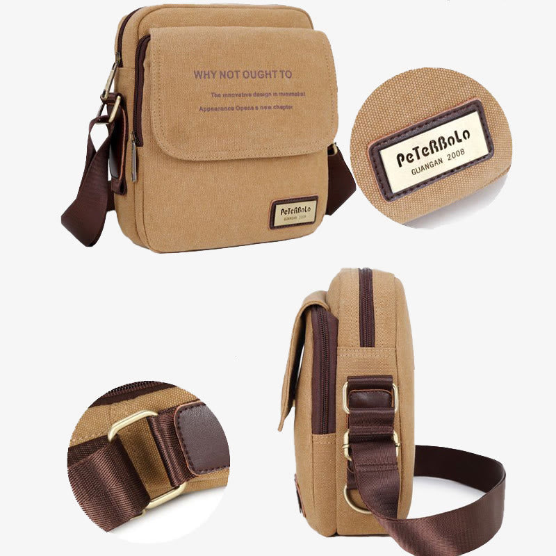 Verdickte Canvas-Tasche für Herren, bedeutende Umhängetasche mit dickem Riemen