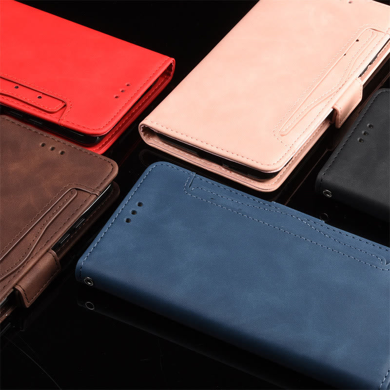 Huawei Mate 60 Clamshell-Telefonhülle aus Leder mit mehreren Kartenfächern