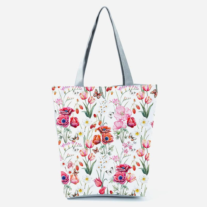 Tragetasche für Damen mit Blumendruck, große Kapazität, Umhängetasche