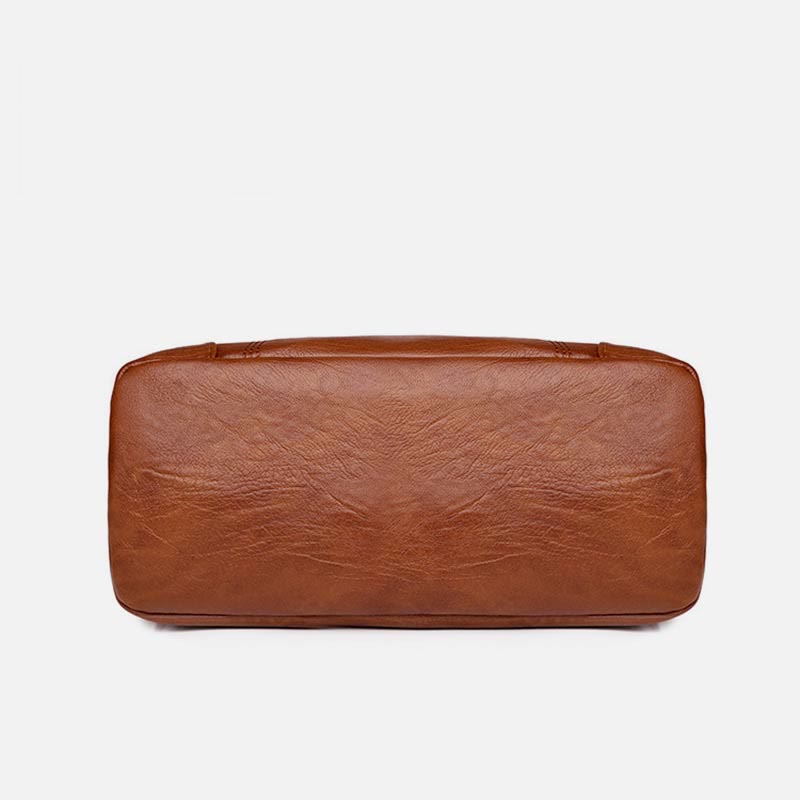 Minimalistische Kunstleder Geldbörse Dreilagig Vintage Damen Umhängetasche