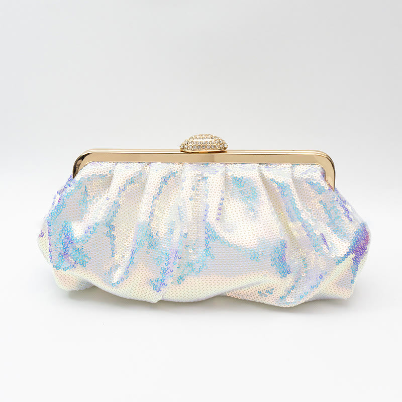 Abendtasche für Damen, mehrfarbige Party-Clutch mit Perlen, Pailletten und Diamanten