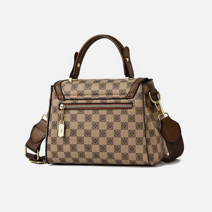 Britische elegante Handtasche Frauen Schachbrettmuster Crossbody Leder Geldbörse