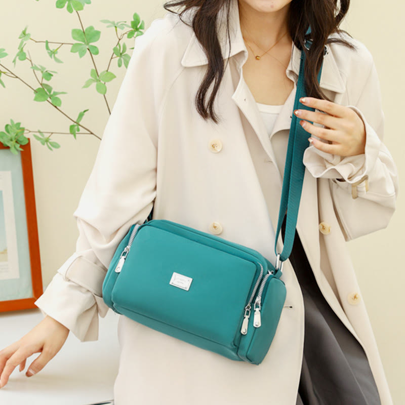 Umhängetasche für Damen, breiter Riemen, leichte Schultertasche aus Nylon