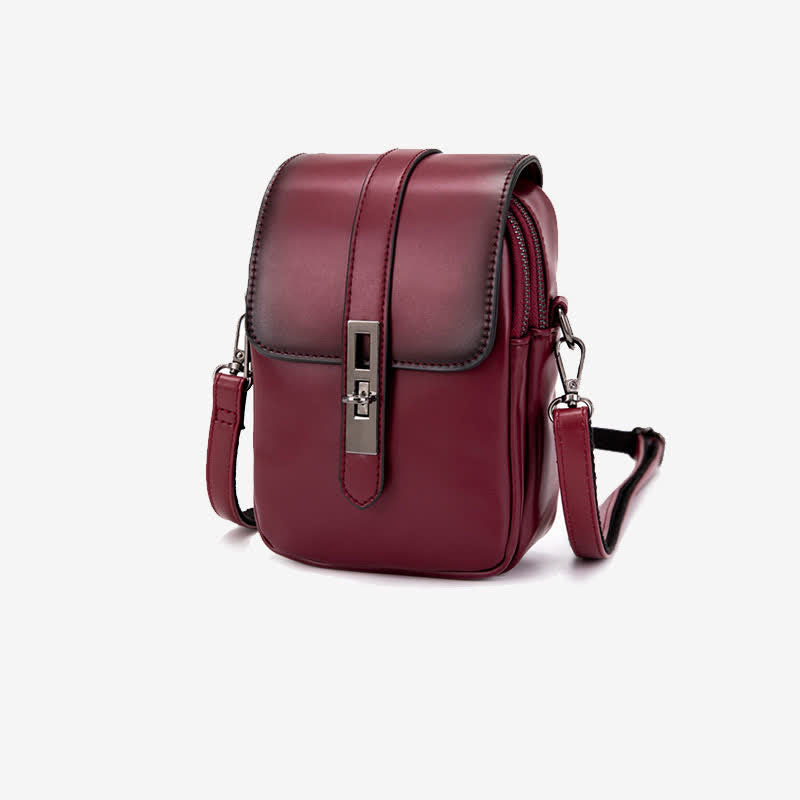 Retro-Handytasche, Mini-Umhängetasche aus Leder, Geldbörse für Damen