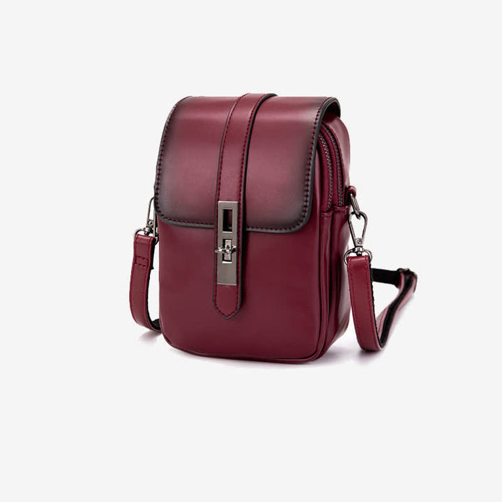 Retro-Handytasche, Mini-Umhängetasche aus Leder, Geldbörse für Damen