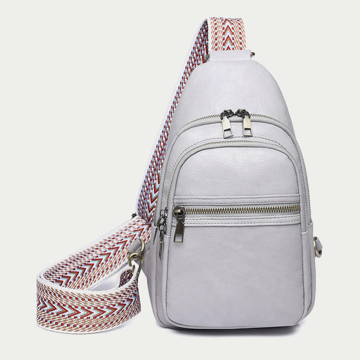 Schultertasche für Damen, breite Riemen, Retro-Umhängetasche aus Leder