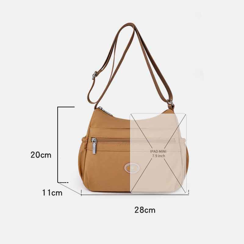 Mehrfarbige Umhängetasche für Damen, große Pendlertasche aus Nylon