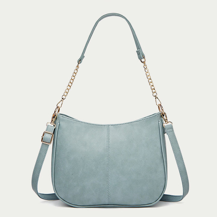 Umhängetasche für Damen mit doppeltem Riemen, elegante Tasche aus PU-Leder