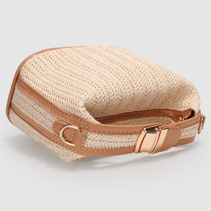 Umhängetasche für Damen, Sommer, Strand, Stroh, Schultertasche