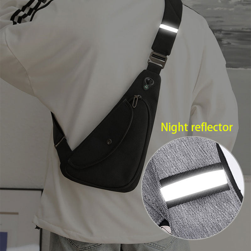 Wasserdichte, leichte, multifunktionale, stahlsichere Schultertasche mit Kopfhöreranschluss