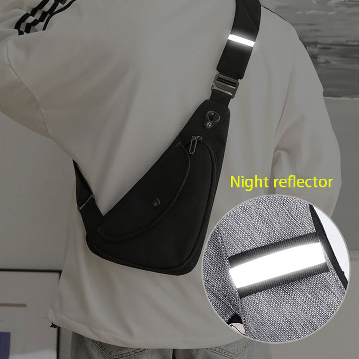 Wasserdichte, leichte, multifunktionale, stahlsichere Schultertasche mit Kopfhöreranschluss