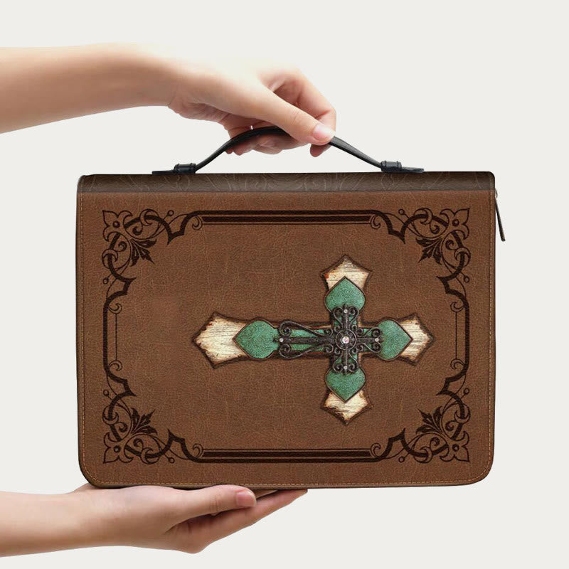 Aufbewahrungstasche für die Bibel, für den täglichen Gebrauch, Lederhandtasche mit frommem Gebetsdesign