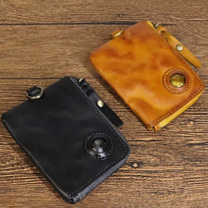 Geldbörse für Herren, multifunktional, weiches Leder, Vintage, täglicher Reißverschluss - image 7