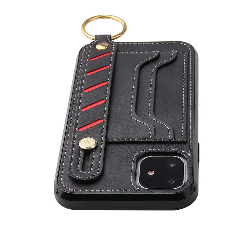 Leder-Handyhülle für iPhone und Samsung mit Kartenfach und Armband