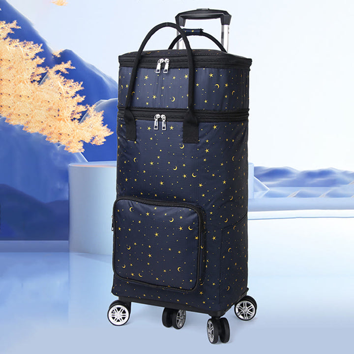 Zusammenklappbarer Einkaufswagen für Frauen, tragbare Alufolie, Konservierung, Rolltasche
