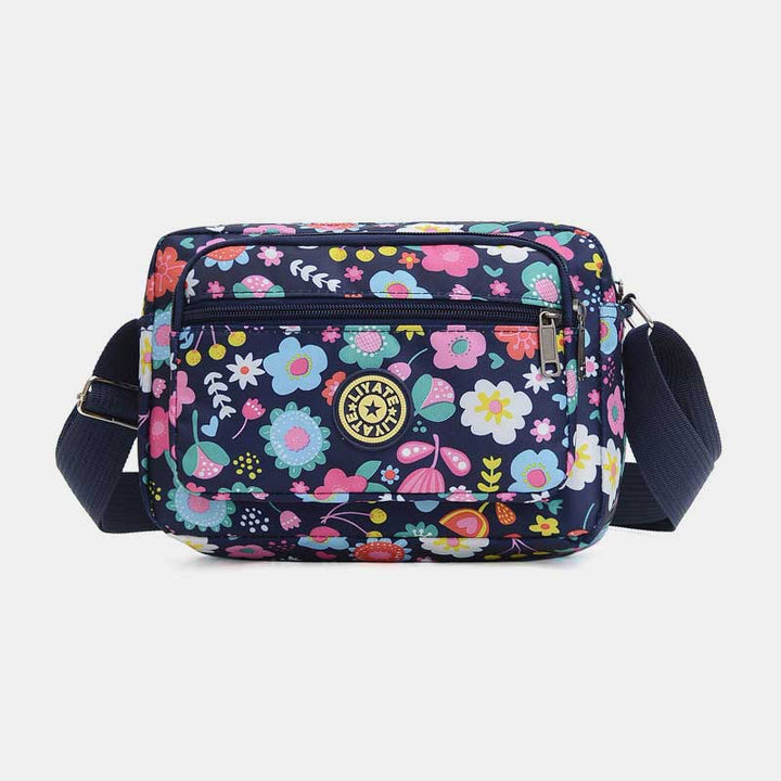 Große Kapazität Bedruckte, robuste Schultertasche aus Nylon mit Umhängetasche