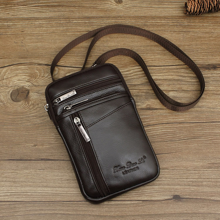 Messenger Bag für Herren, Mini-Umhängetasche aus ultradünnem Leder