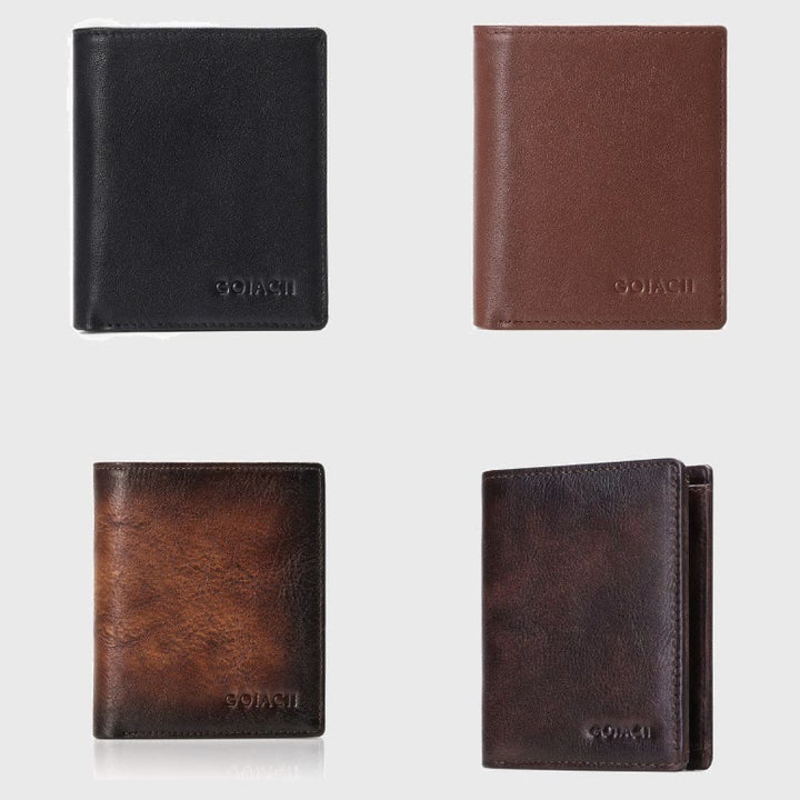 Herren Vertikale Brieftasche RFID Blocking Bifold Leder Sanfte Geldbörse