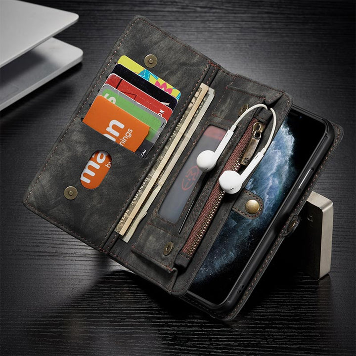 Retro Leder Brieftasche Handytasche für iPhone Samsung Huawei mit Multi-Slot