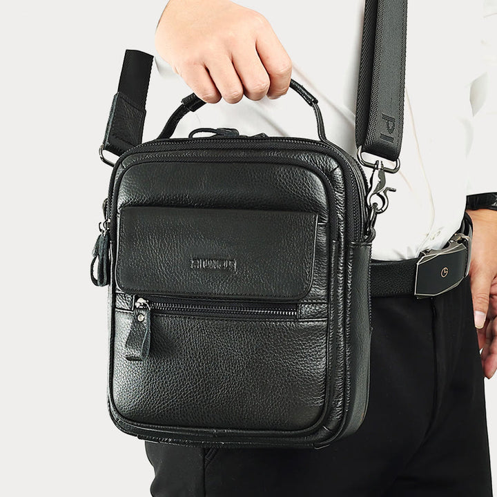 Messenger Bag für Herren, Business, kleine tragbare Umhängetasche aus Leder