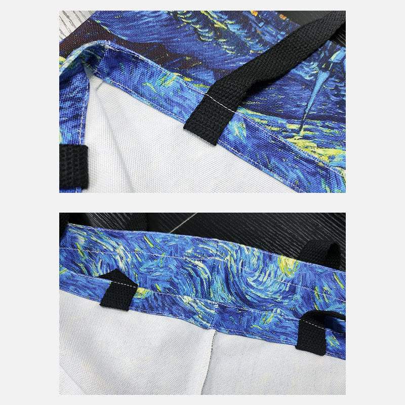 Schultertasche für Frauen mit Sternenhimmel, Ölgemälde, Leinwand, Strand