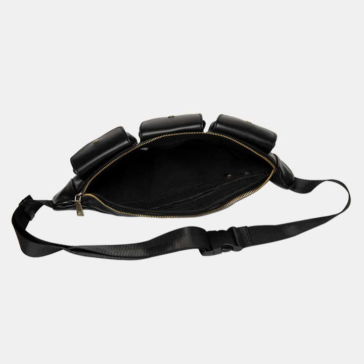 Gürteltasche für Herren, Leder, lässige Umhängetasche für den Außenbereich