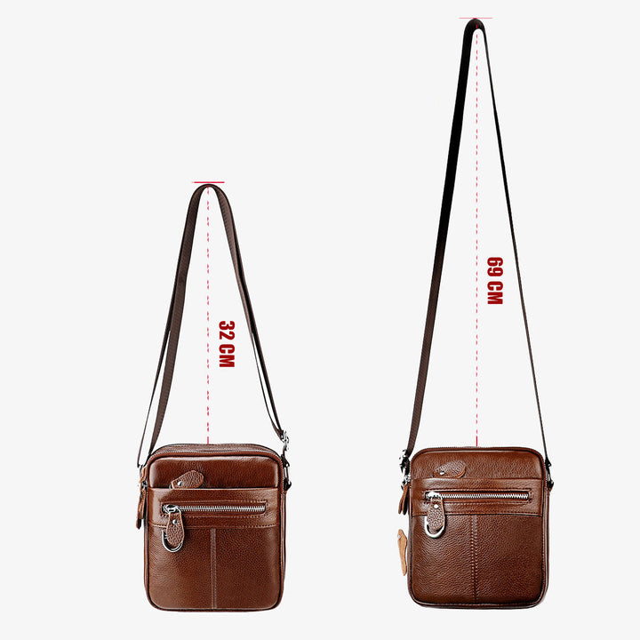 Umhängetasche für Herren, minimalistisch, aus echtem Leder, einzelne Schultertasche