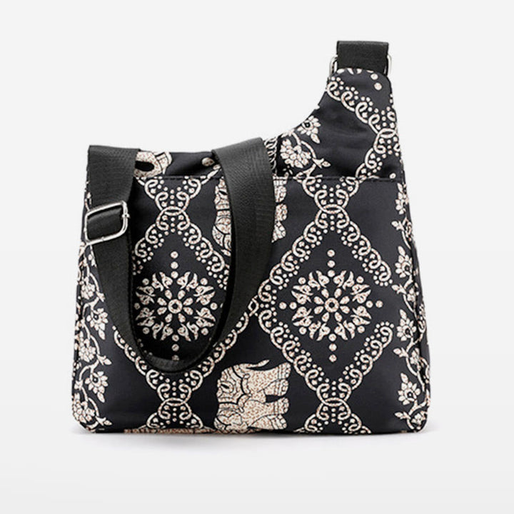 Umhängetasche für Damen aus Nylon mit Folk-Custom-Ethno-Druck