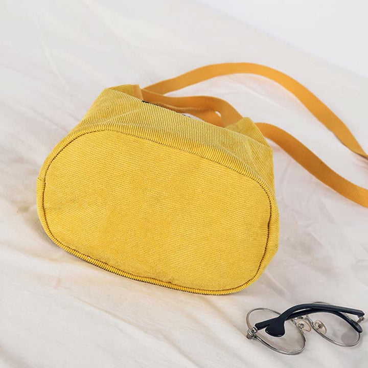 Top-Griff-Tasche für Frauen im Retro-Stil, literarische Cord-Canvas-Handtasche