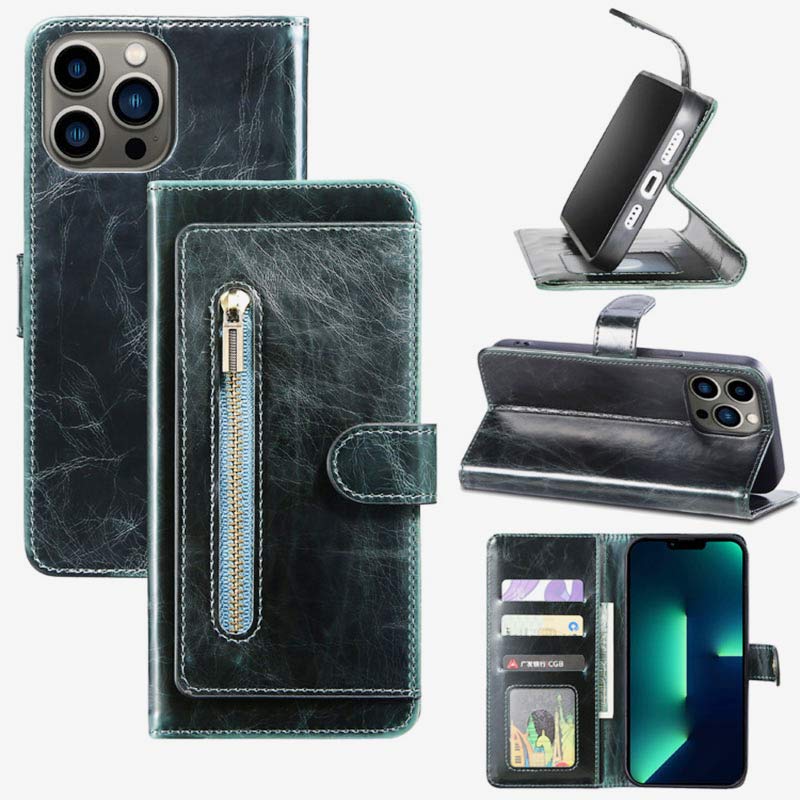 Brieftaschen-Schutzhülle für iPhone, PU-Leder, langlebige Handyhülle mit Kartenfach