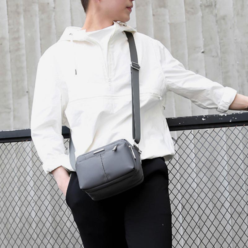 Umhängetasche mit mehreren Taschen für Herren, leichte Mini-Umhängetasche aus Nylon