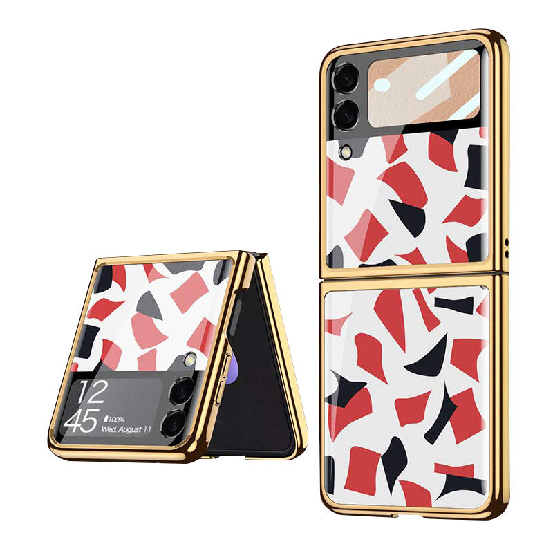 Samsung Galaxy Z Flip 3 Hülle Floral Premium Dünn Transparent Hart PC Handyhülle