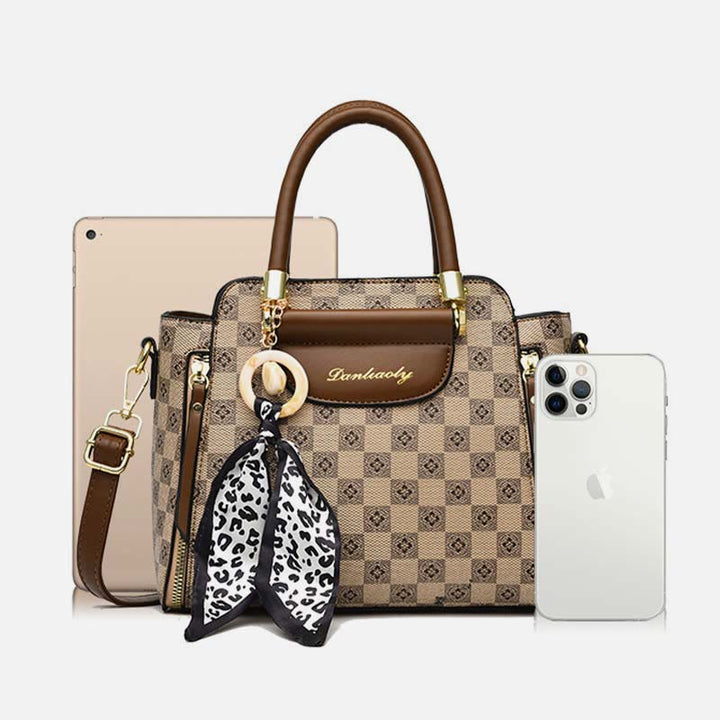 Britische Handtasche Damen Mini Seidenschal Dekor Elegante Umhängetasche