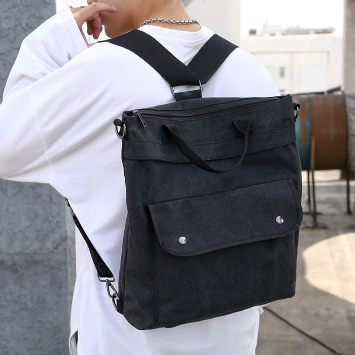 3-fach verwendbarer Canvas-Rucksack mit großem Fassungsvermögen 