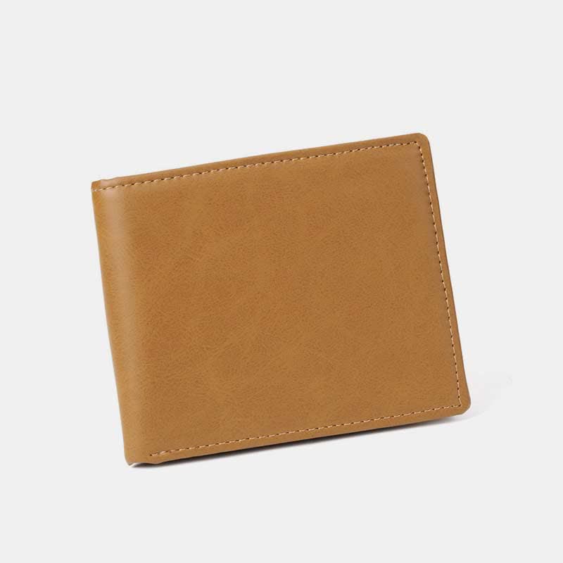 Gravierte Herren-Geldbörse, dreifach faltbar, Leder, Kartenhalter, Geschenke für Sohn und Enkel