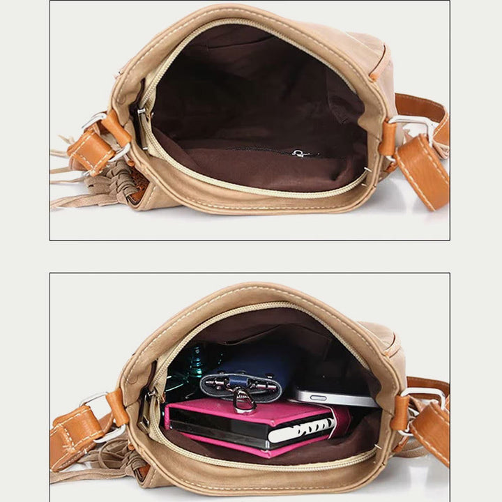 Bohemia Umhängetasche für Damen, Vintage, Quaste, Umhängetasche