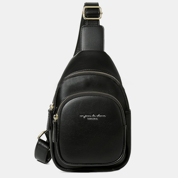 Sling-Rucksack, Brusttasche für Damen, kleine Umhängetasche aus Leder