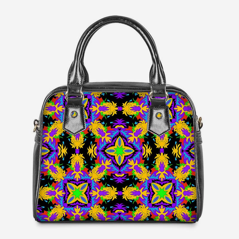 PU-Leder-Blumen-Geldbörsen Top-Griff-Tasche Crossbody Handtasche Satchel Taschen