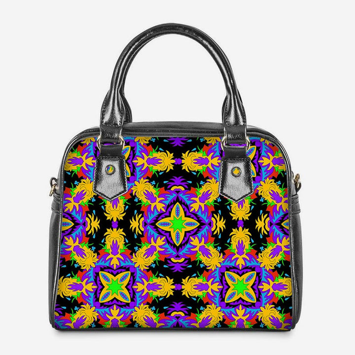 PU-Leder-Blumen-Geldbörsen Top-Griff-Tasche Crossbody Handtasche Satchel Taschen