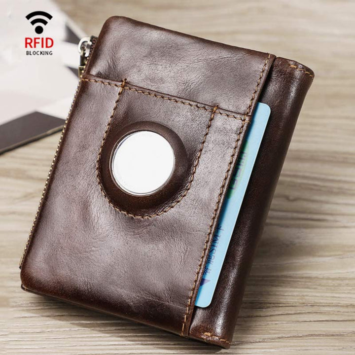 Diebstahlsicheres Apple Wallet Echtleder RFID-blockierendes Airtag-Wallet