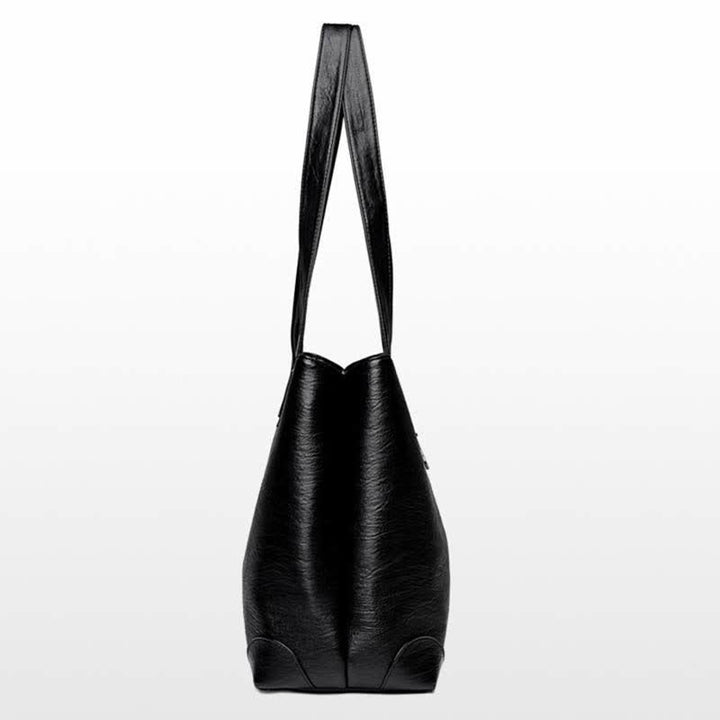 Damen Handtasche aus weichem Kunstleder mit zwei Fächern, Schultertasche